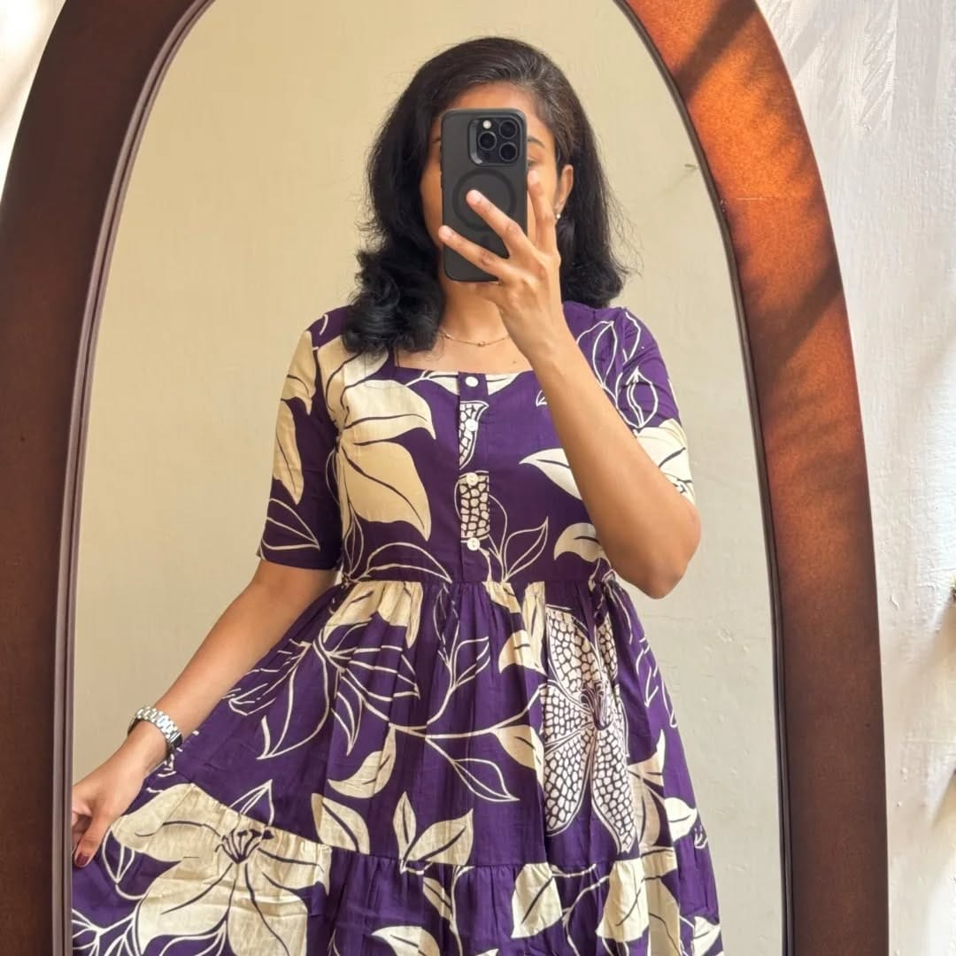 Floral Blue Printed Midi Dress