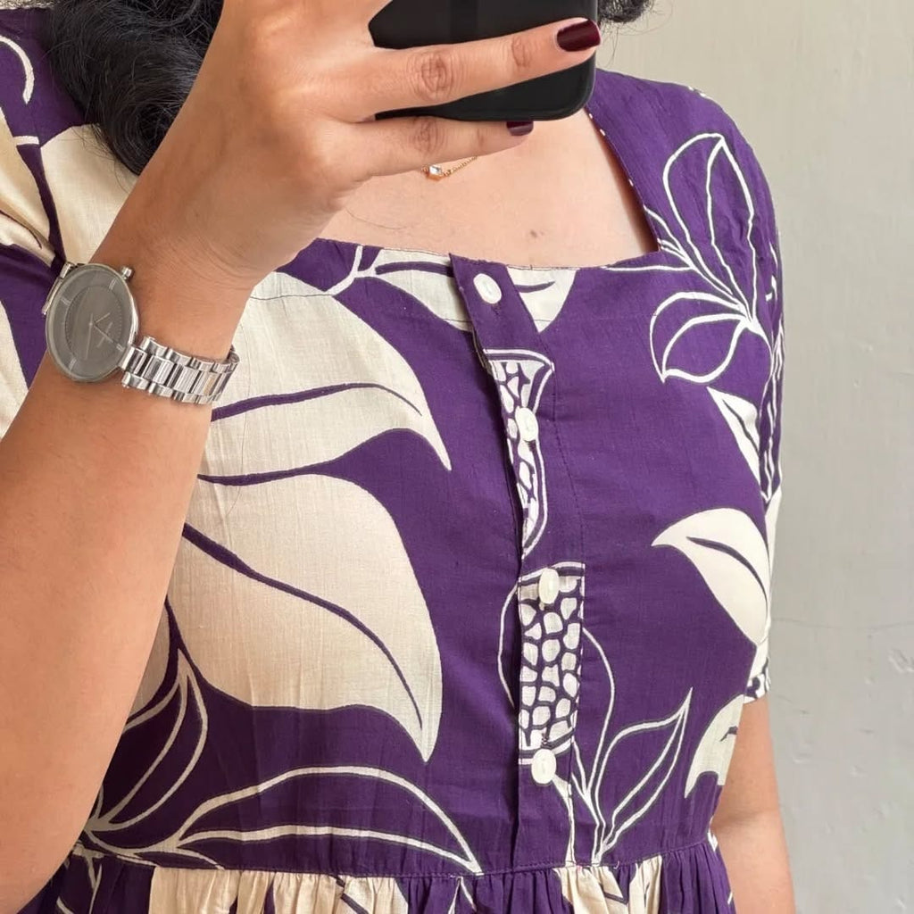 Floral Blue Printed Midi Dress