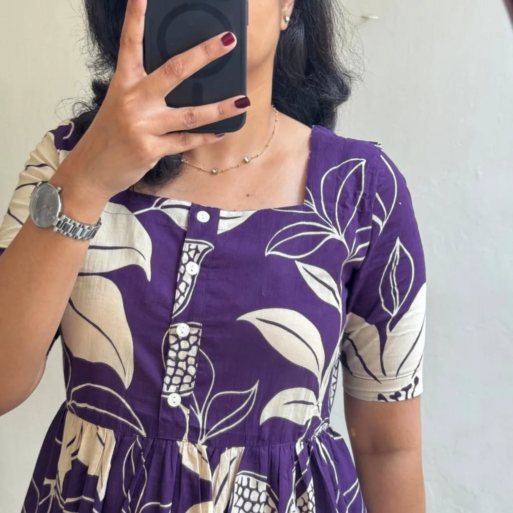 Floral Blue Printed Midi Dress