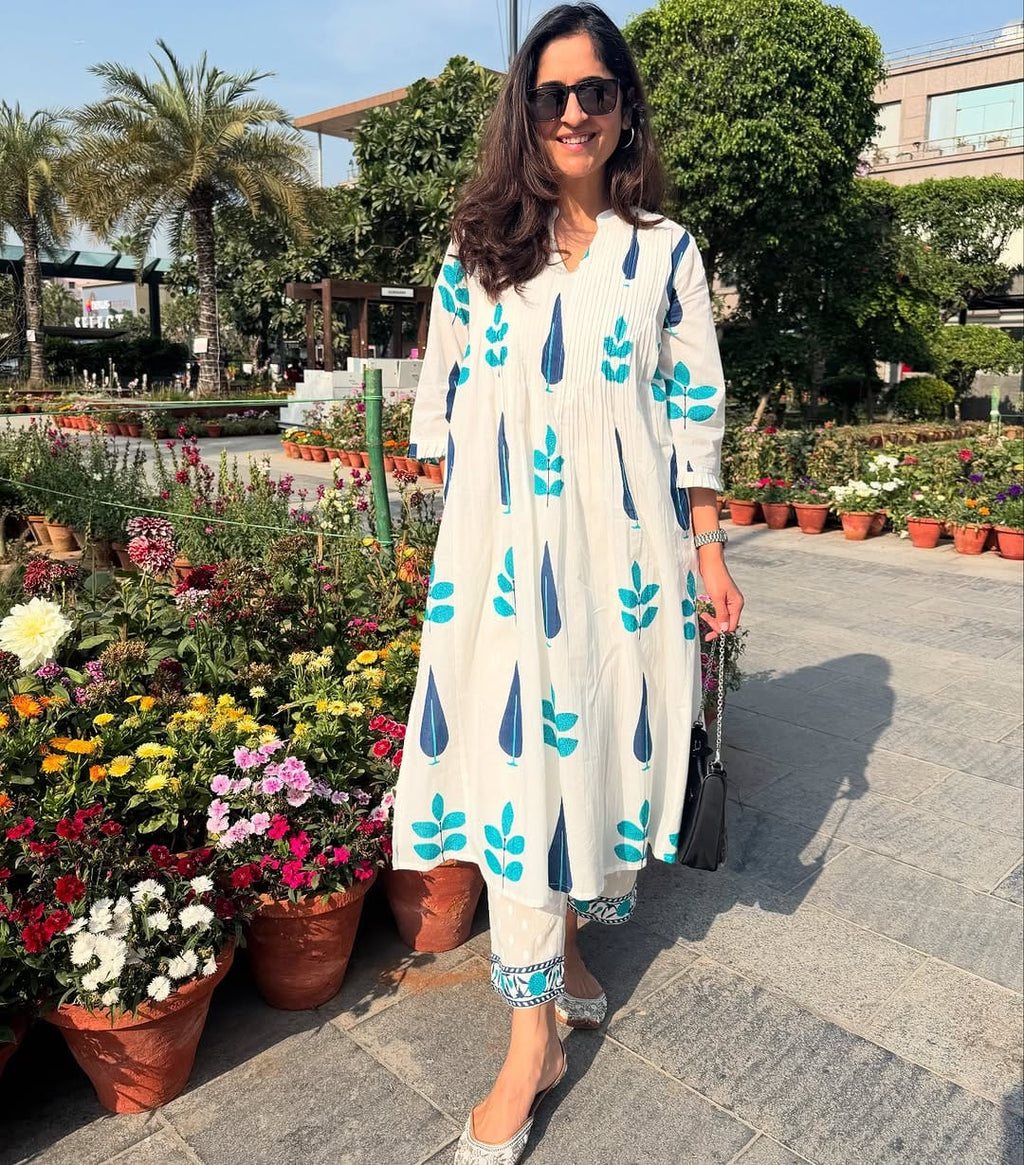 Elegant White Printed Co-ord Set