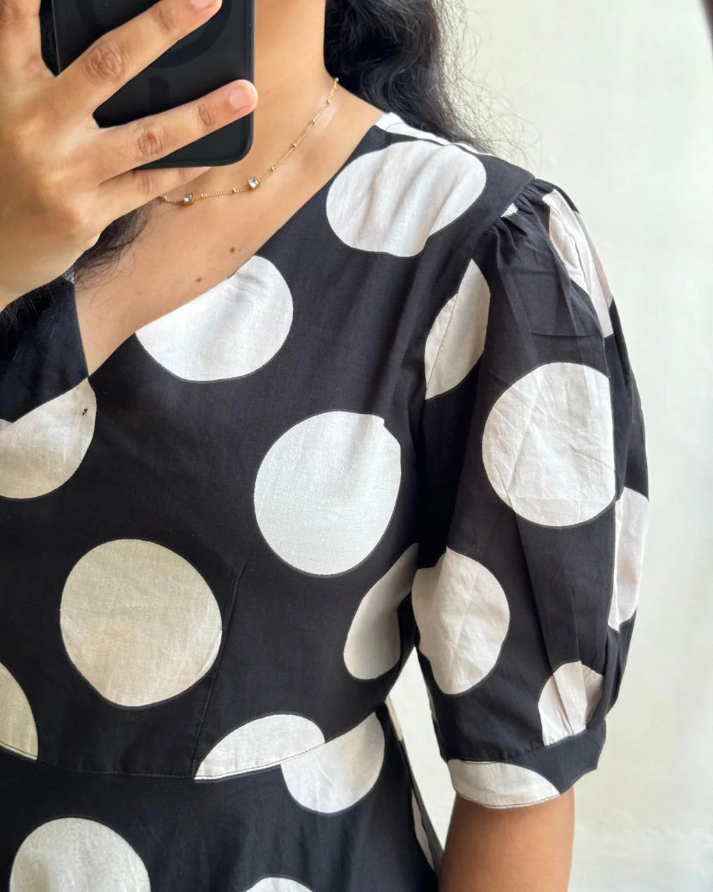 Elegant Black & White Midi Dress