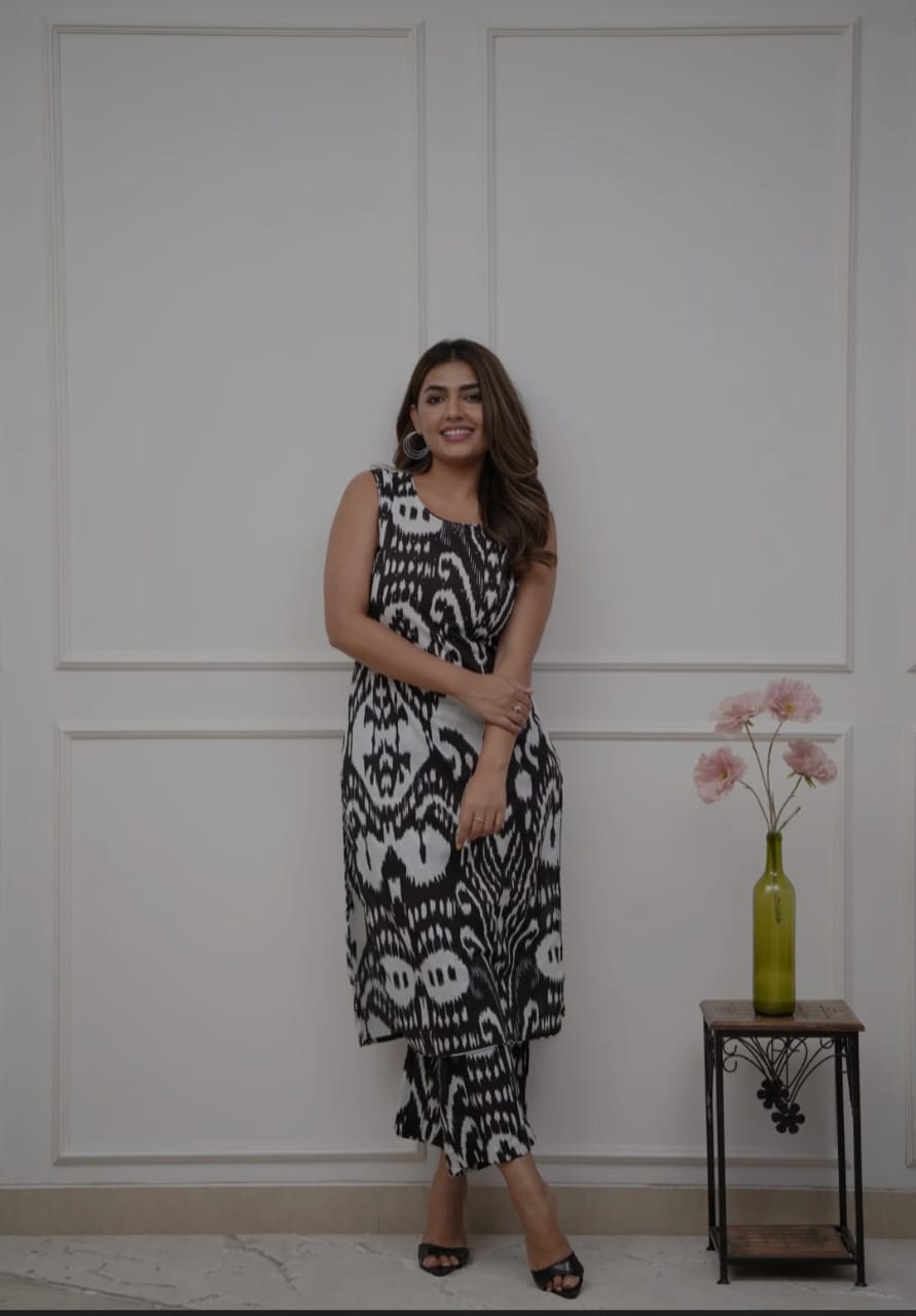 Stylish Straight Embroidered Co-ord Set