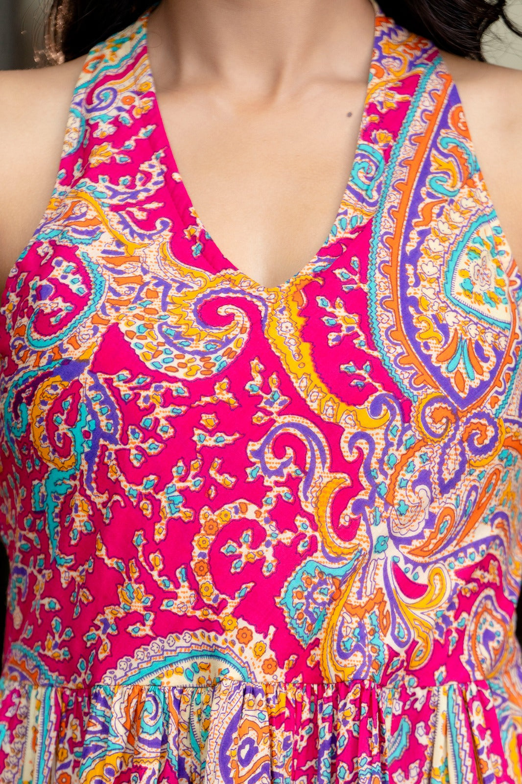 Designer Heavy Printed Midi Dress