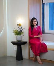 Hand sequence and printex work kurti