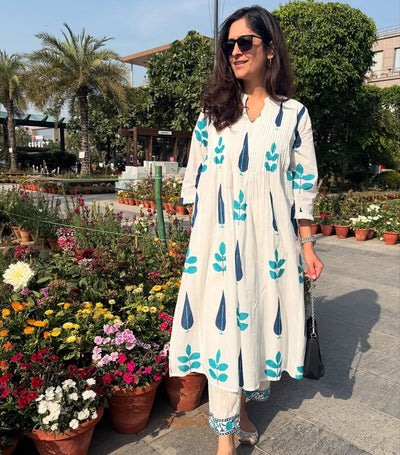 beautiful Summer Special Taj Cotton Fabric in pintex design Kurti