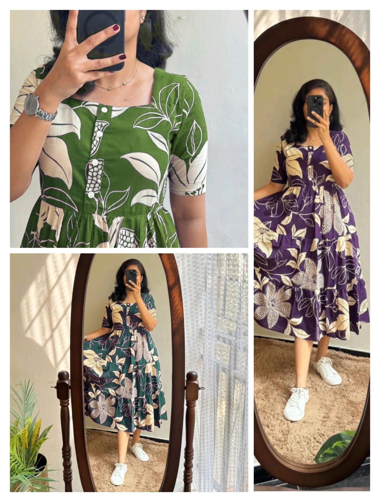 Premium Floral Designed Midi Dress