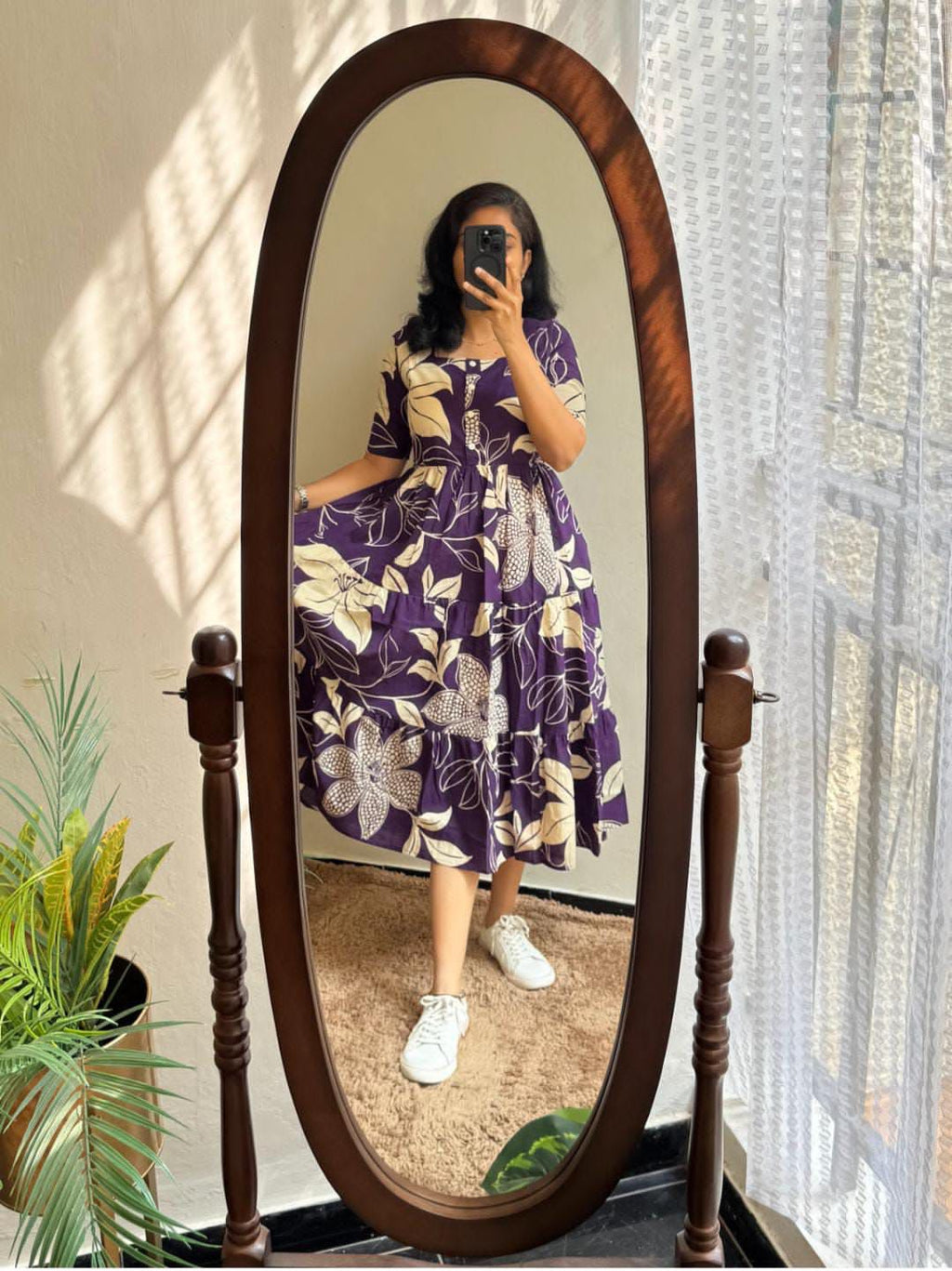 Premium Floral Designed Midi Dress