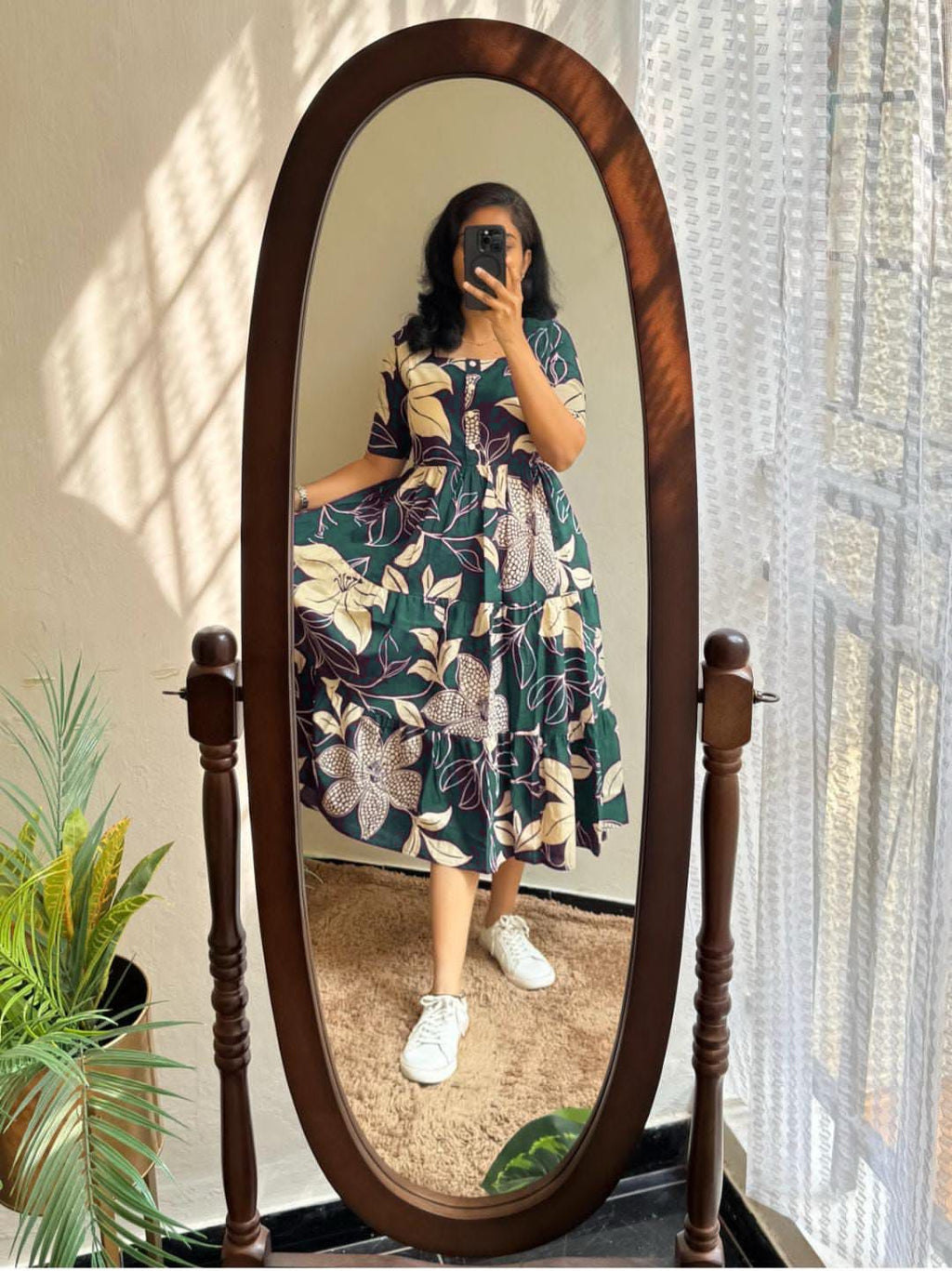 Premium Floral Designed Midi Dress