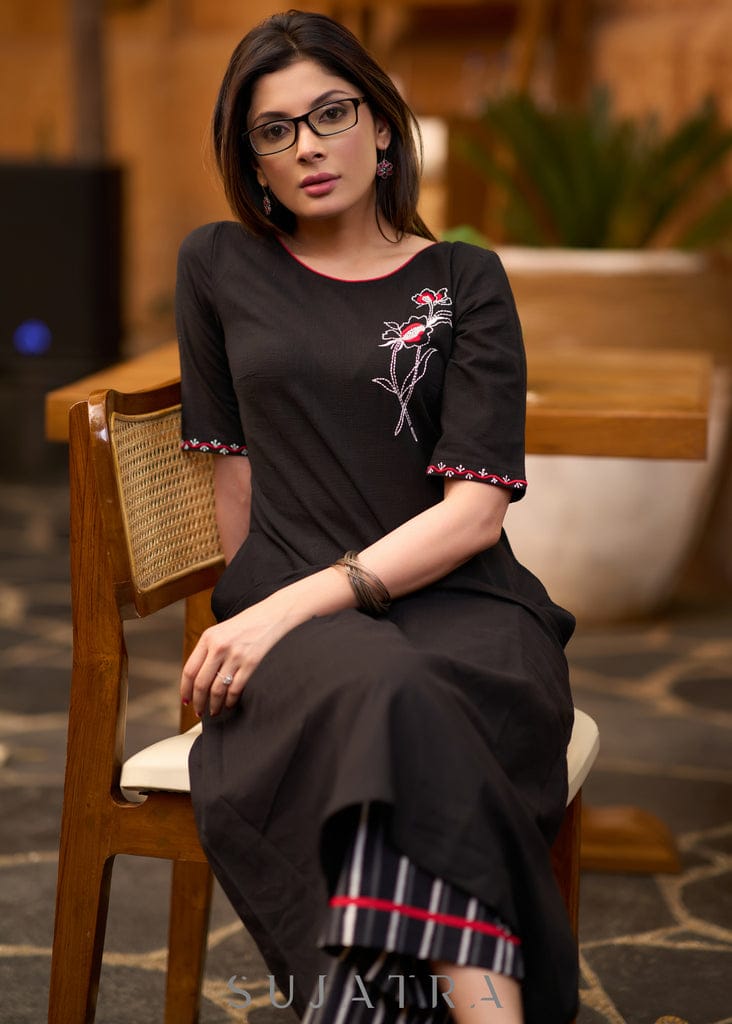 Cotton Flex Black Beauty Kurta With Pant