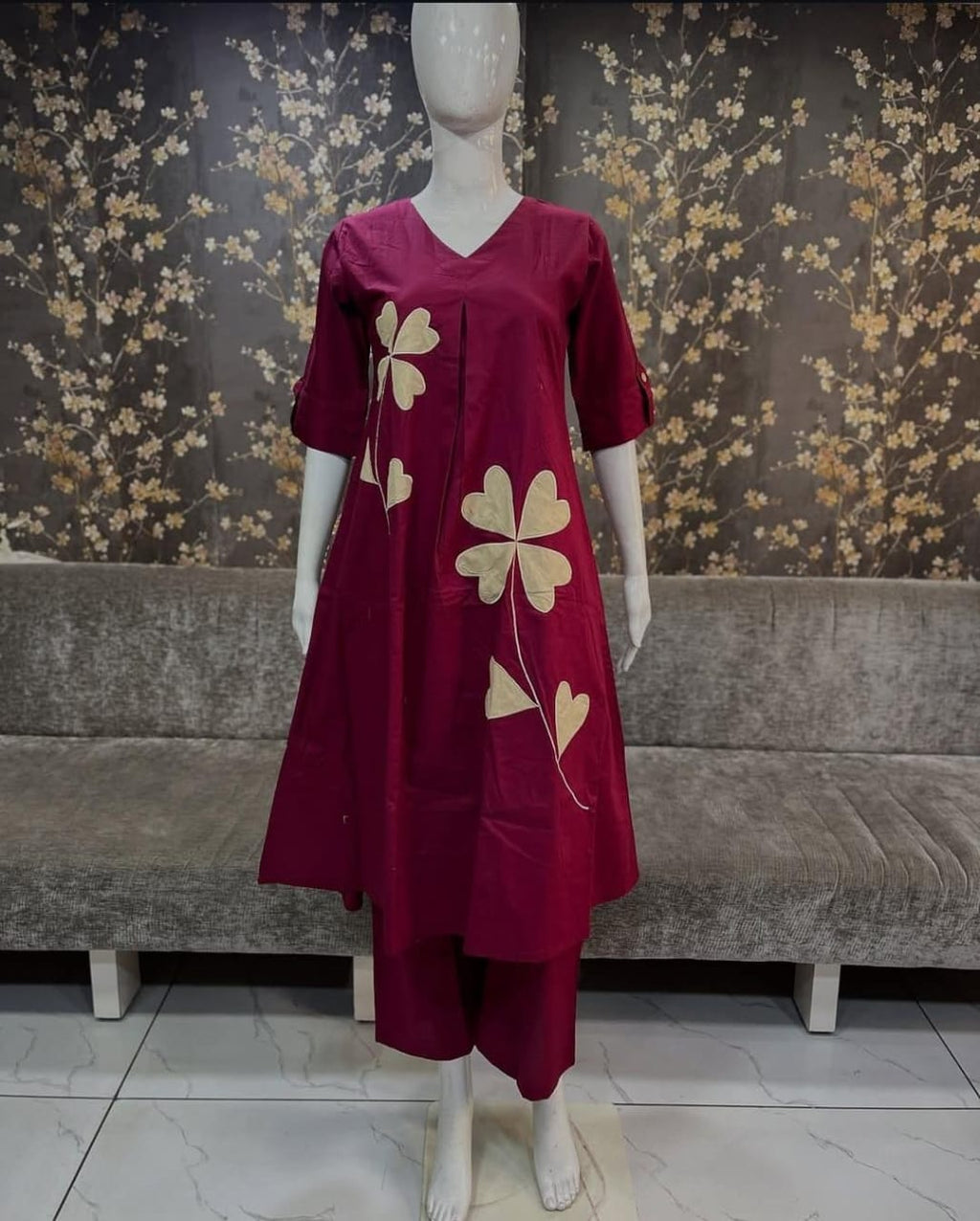 Premium Floral Embroidered Co-ord Set