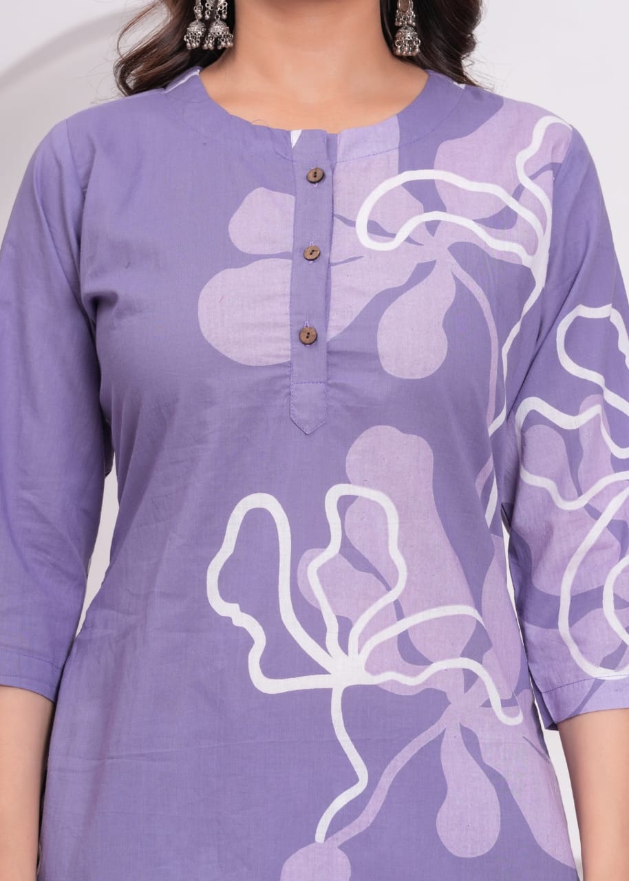 Trendy Purple Floral Designed Co-ord Set