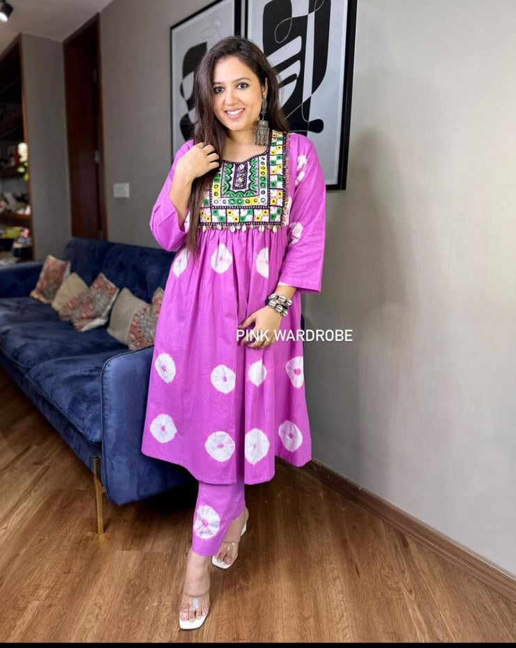 Bandhej cotton kurti