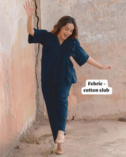 Premium cotton slub top Co-ord Set