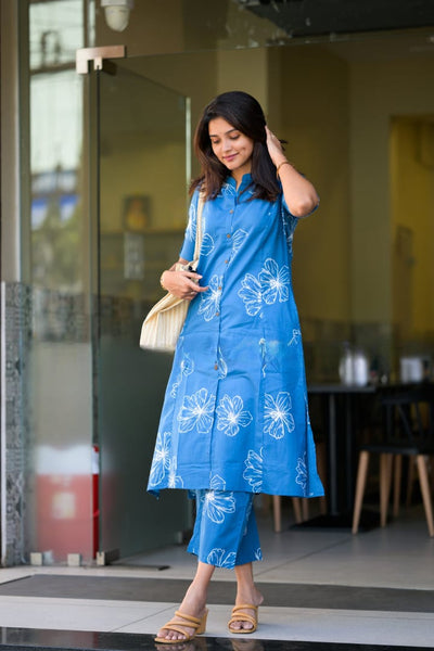 Blue Breeze Cotton Co-ord Set